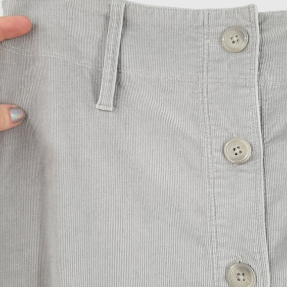 EXPRESS Button Front Corduroy Pencil Skirt Light Grey - Picture 3 of 13
